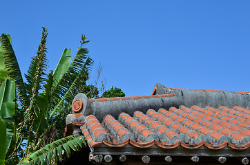 Image showing Old tiled roof