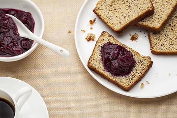 Image showing gluten free bread breakfast