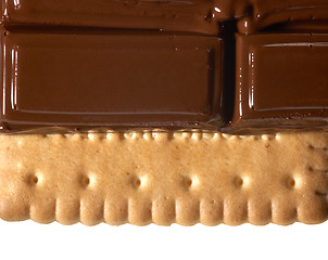 Image showing melting chocolate on shortbread