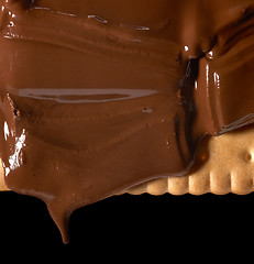 Image showing melting chocolate on shortbread