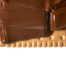 Image showing melting chocolate on shortbread