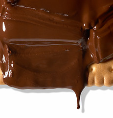 Image showing melting chocolate on shortbread