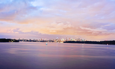 Image showing Sydney Harbour and City at Dawn