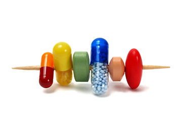 Image showing Pills on Toothpick