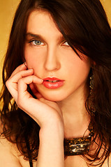 Image showing Brunette model pose