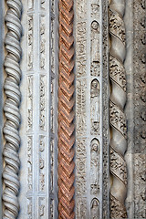 Image showing stone carving of Colleoni chapel in Bergamo