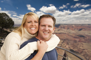 Image showing Happy Affectionate Couple at the Grand Canyon