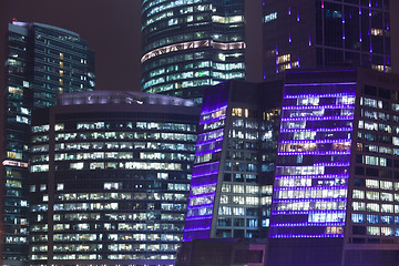 Image showing Skyscrapers at night