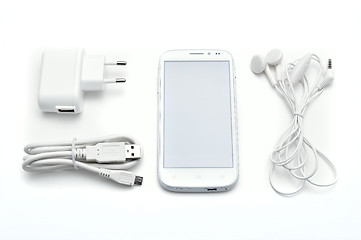 Image showing Smartphone set with accessories