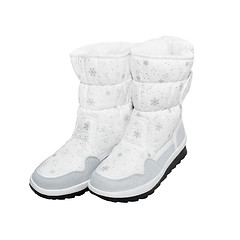 Image showing Winter boots with path