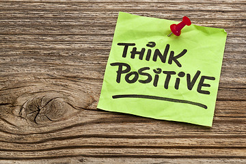 Image showing think positive reminder