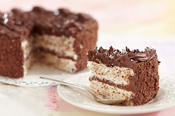 Image showing eggs and chocolate cake