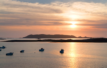 Image showing sundown at Pink Granite Coast