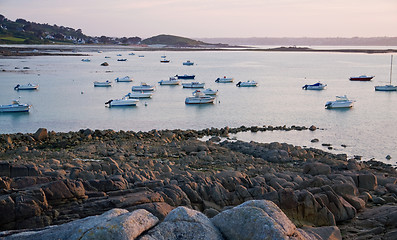 Image showing sundown at Pink Granite Coast