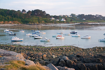 Image showing sundown at Pink Granite Coast