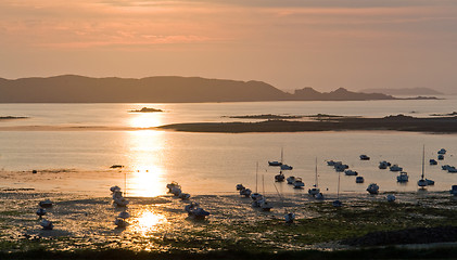 Image showing sundown at Pink Granite Coast