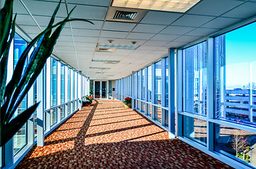 Image showing modern corporate architecture skywalk