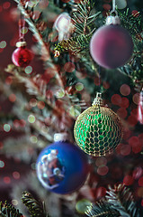 Image showing christmas tree ornaments and decorations