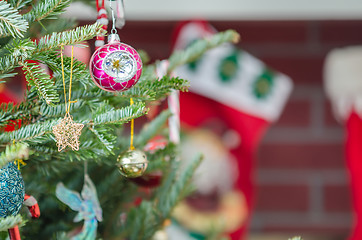 Image showing christmas tree ornaments and decorations