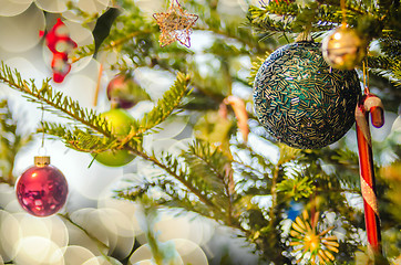 Image showing christmas tree ornaments and decorations