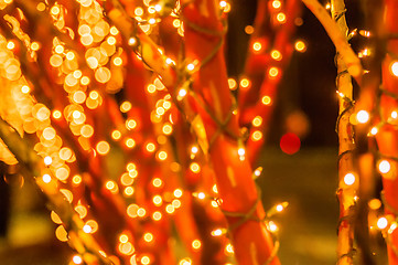 Image showing Night city street lights bokeh background