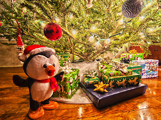 Image showing lots os presents around christmas tree before christmas