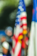 Image showing abstract and defocused image of a thanksgiving parade in a big c