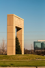 Image showing monumental structural landmark statue in ballantyne nc