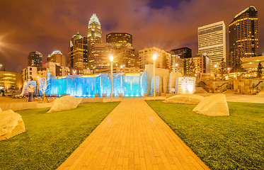 Image showing charlotte city skyline at night