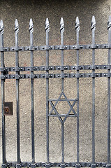 Image showing wrought iron entry gate to Jewish Museum Prague Czech Republic