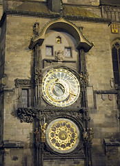 Image showing Old Town Hall Tower and Astronomical Clock at night Prague Czech