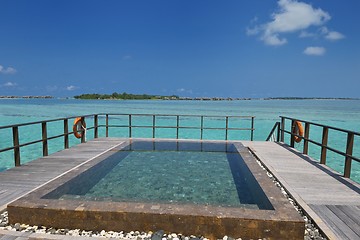 Image showing tropical water home villas