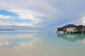 Image showing tropical water home villas