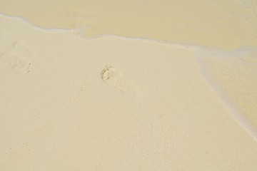 Image showing footsteps on beach