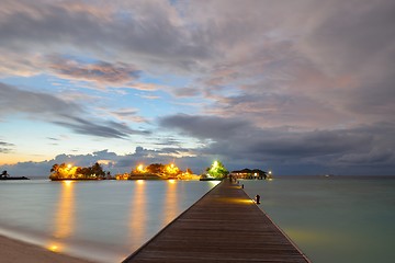 Image showing tropical water home villas