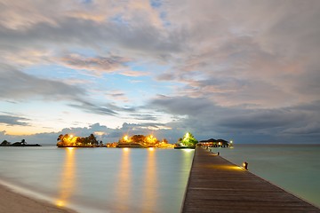 Image showing tropical water home villas