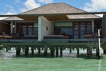 Image showing tropical water home villas