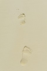 Image showing footsteps on beach