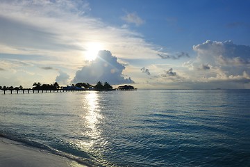 Image showing tropical water home villas