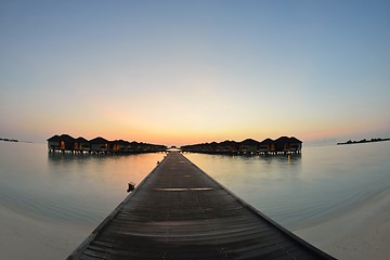 Image showing tropical water home villas