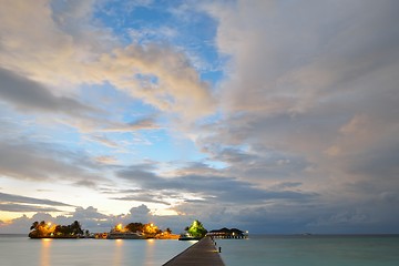 Image showing tropical water home villas