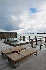 Image showing tropical water home villas