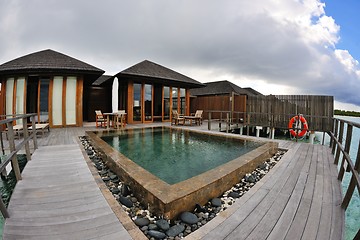 Image showing tropical water home villas