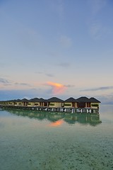 Image showing tropical water home villas