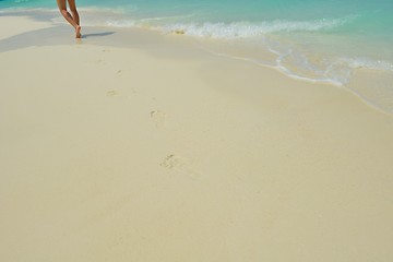 Image showing footsteps on beach