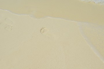 Image showing footsteps on beach