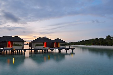 Image showing tropical water home villas