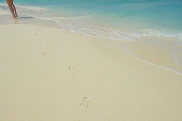 Image showing footsteps on beach