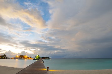 Image showing tropical water home villas