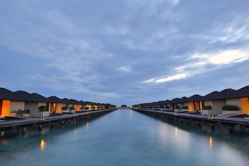 Image showing tropical water home villas